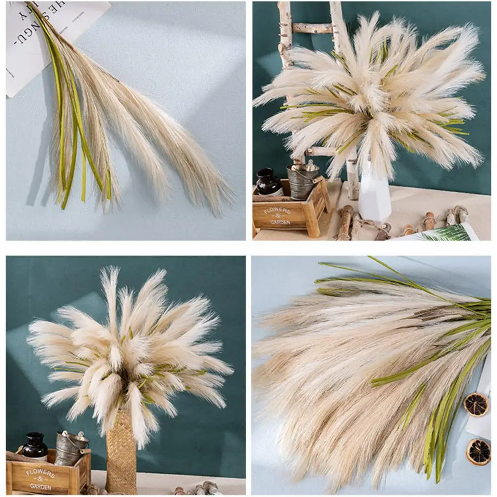 Fake Reed Grass Realistic Artificial Flowers Realistic Artificial Pampas Grass Long-lasting Fade-resistant Home Wedding Decor