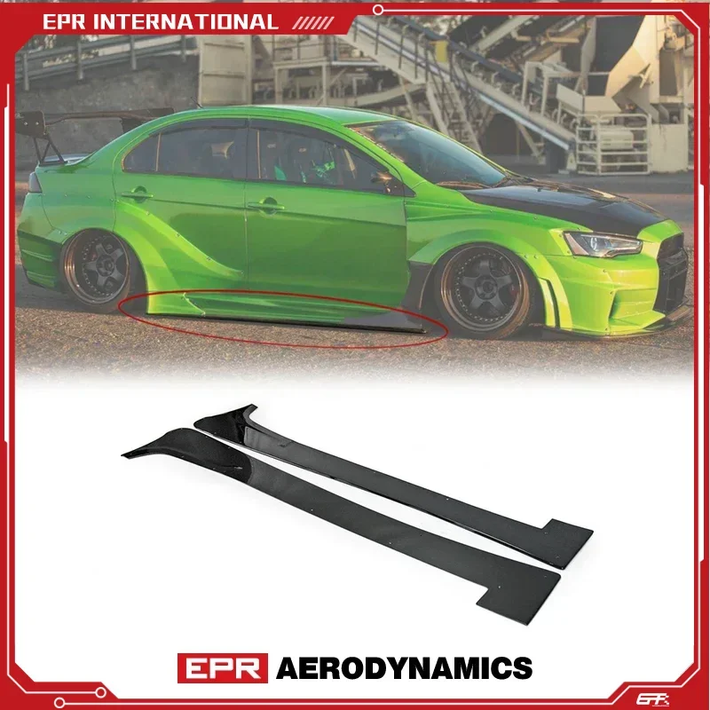 

For Mitsubishi EVO 10 VRSV2 Wide Style Carbon Fiber Side Skirt Under Board CF Door Step Panel Kit Fit Car Accessories
