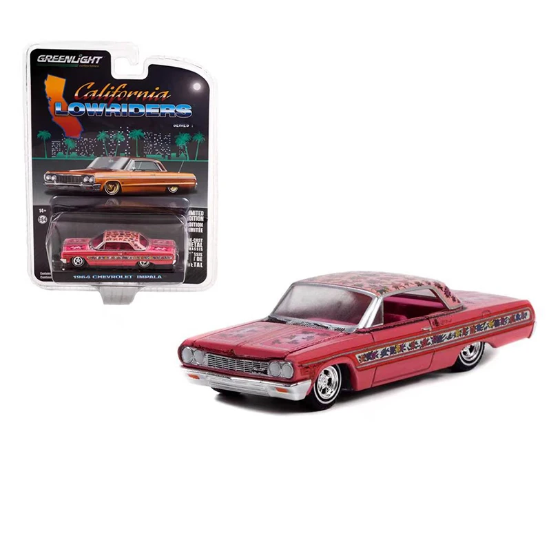 2024 New Greenlight 1/64 Series Proportio 1964 Impala Lie Low Diecast Model Alloy Car Toy Child Christmas Gift