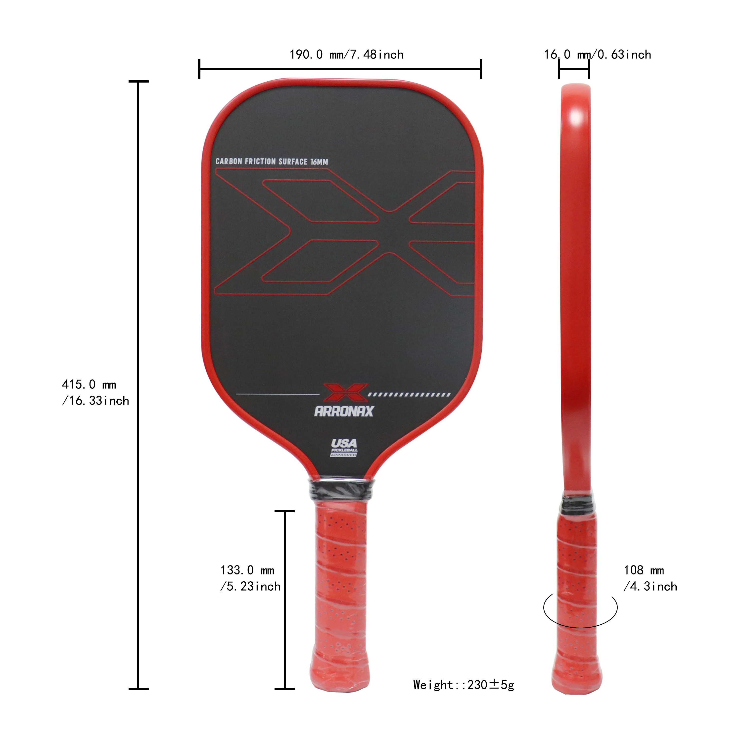 100% Carbon Fiber Friction Pickleball Padel PP Honeycomb Core Pickleball Paddle Racket for Pickleball Sports Training for Women