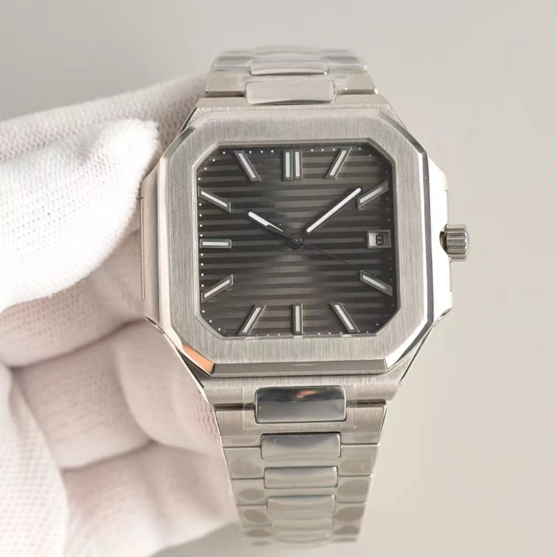 ساعة ميكانيكية ذات علامة تجارية فاخرة لعام 2025 للرجال 904L حركة أوتوماتيكية من الفولاذ المقاوم للصدأ مصنوعة من ملهمة باتيك #5
