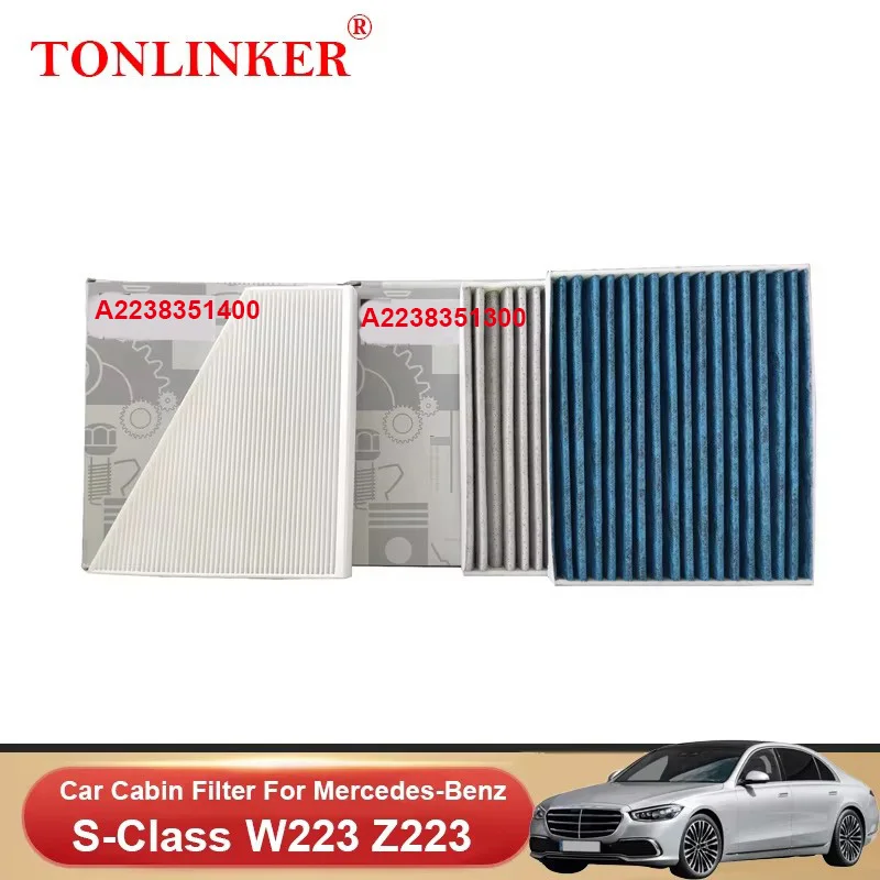 

TONLINKER Cabin Filter For Mercedes Benz S CLASS W223 Z223 2020 2021 2022 S350d S450 S580 4MATIC For Maybach S450 S580 S680 S650