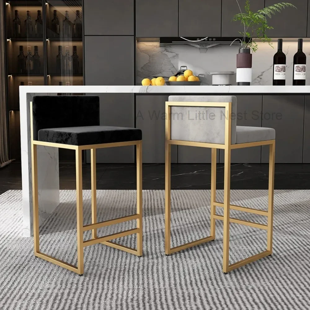 Luxury Designer Bar Chairs Dining Gold Kitchen Modern Restaurant Chairs Banquet Fashion Sillas Para Comedor Interior Decorations