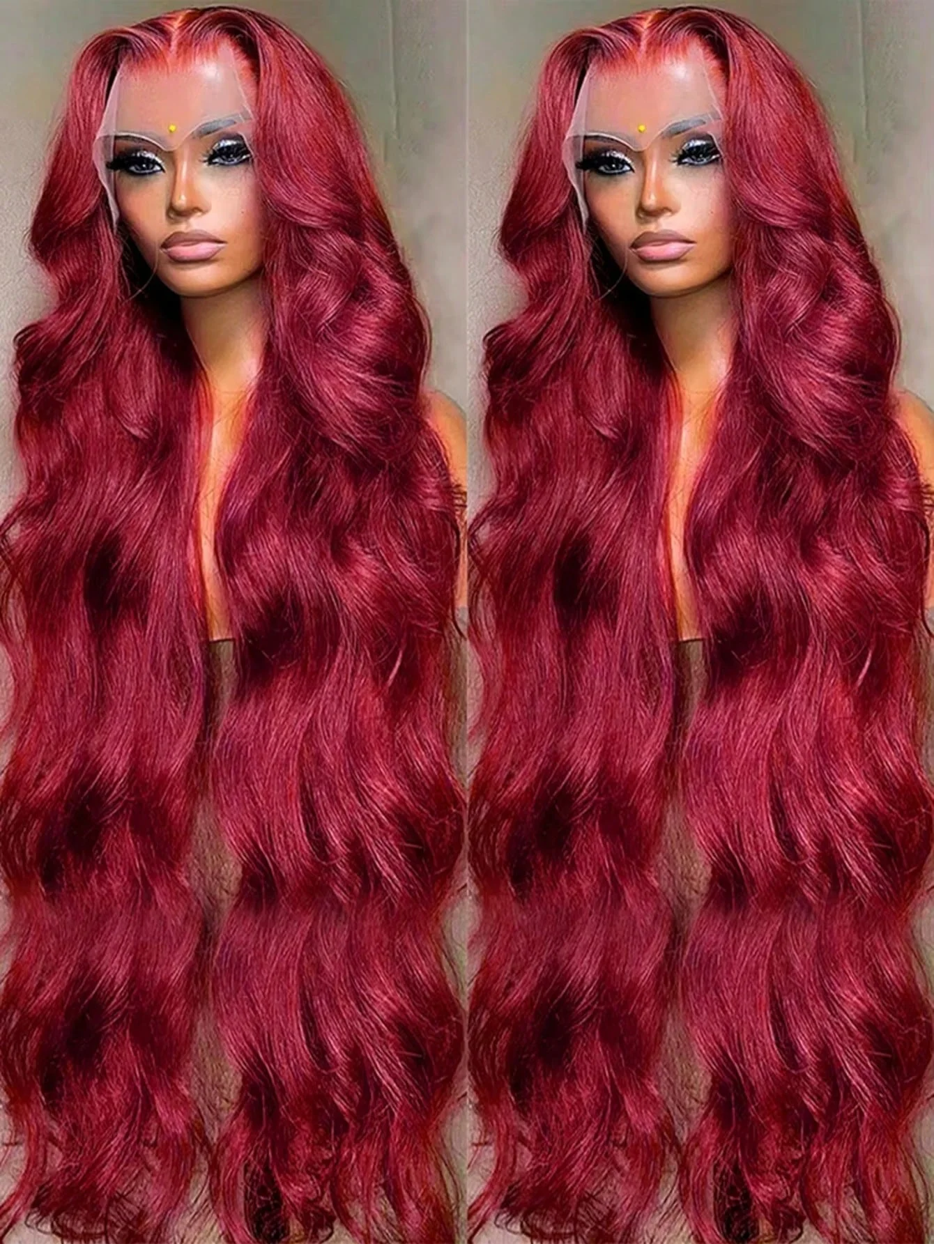 

99J Burgundy 13x4 HD Lace Front Wig 30 32 Inch Body Wave Brazilian Virgin Human Hair 250% Density Pre Plucked Transparent Lace Frontal Wigs For Ladies