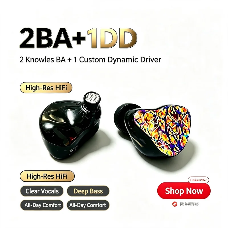 XSL-X-800 Douszne Słuchawki 1DD+2BA Oryginalne IEM Słuchawki Hybrydowe z Cewką Magnetyczną HIFI do Monitoringu, Gry na Żywo i Muzyki IE900 IE600