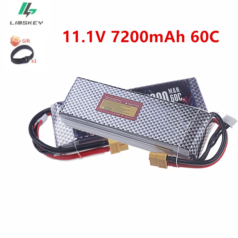 Upgrade 7200MAH 11.1V 60C LiPo Battery With T xt60 XT90 Plug For RC Quadcopter Helicopter Car Boat Drone Spare Parts 3S Battery