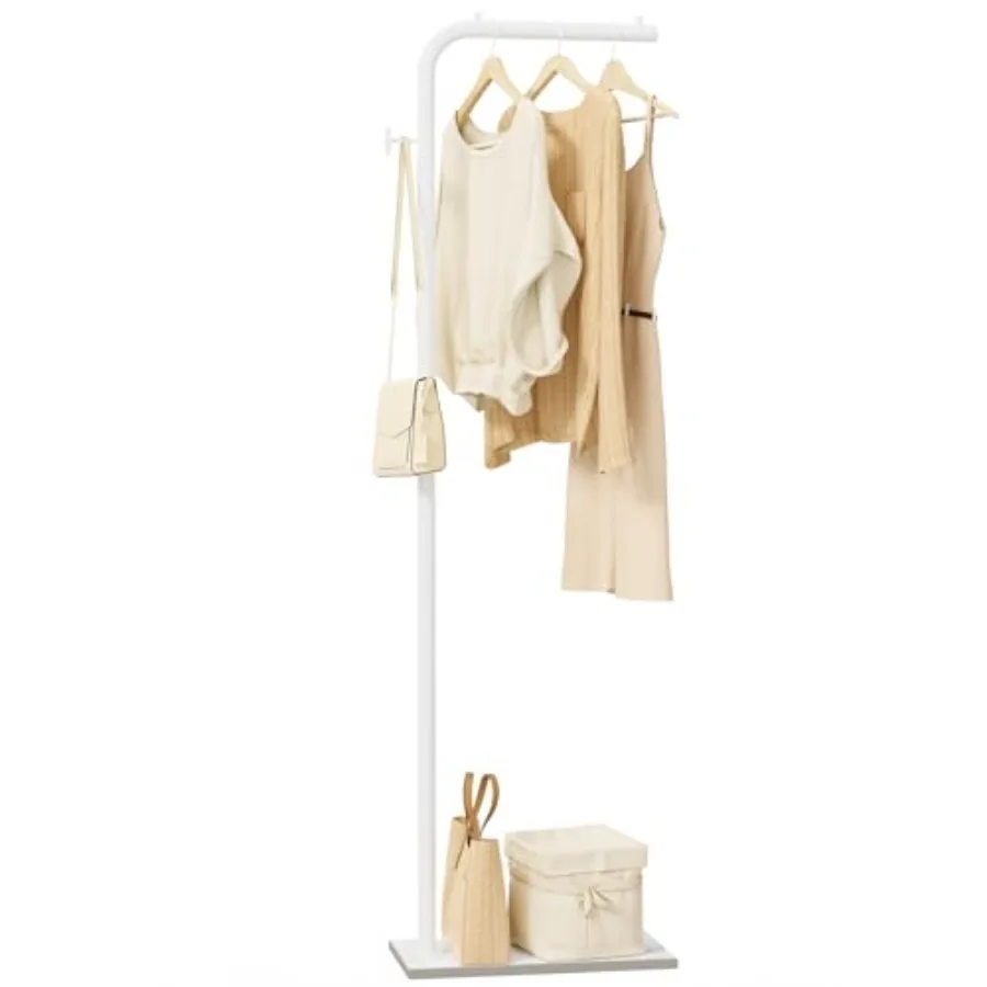 

Metal Coat Rack, Coat Tree with Rock Base, L Shaped Freestanding Hall Tree, Clothes Hanger Stand Suitable for Bedroom, Hallway,