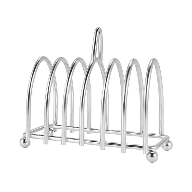 Toast Bread Rack Holder 6 Slice Stainless Steel Toast Rack With Ball Feet And Loop Carry Handle