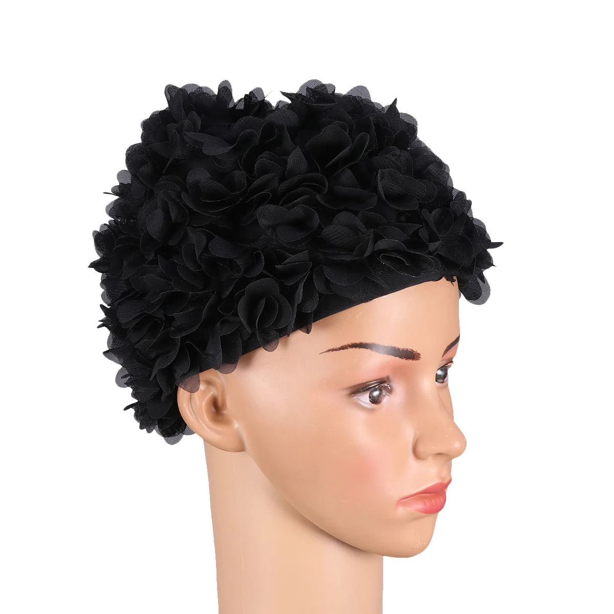 ثلاثية الأبعاد الأزهار طباعة قبعة السباحة المرأة لينة مريحة الاستحمام قبعة المضادة للانزلاق آمنة صالح الأشعة فوق البنفسجية حماية قابلة لإعادة الاستخدام قبعة السباحة