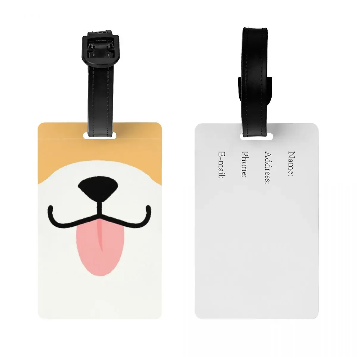 Corgi Mouth Luggage Tags for Suitcases Shiba Inu Privacy Cover Name ID Card