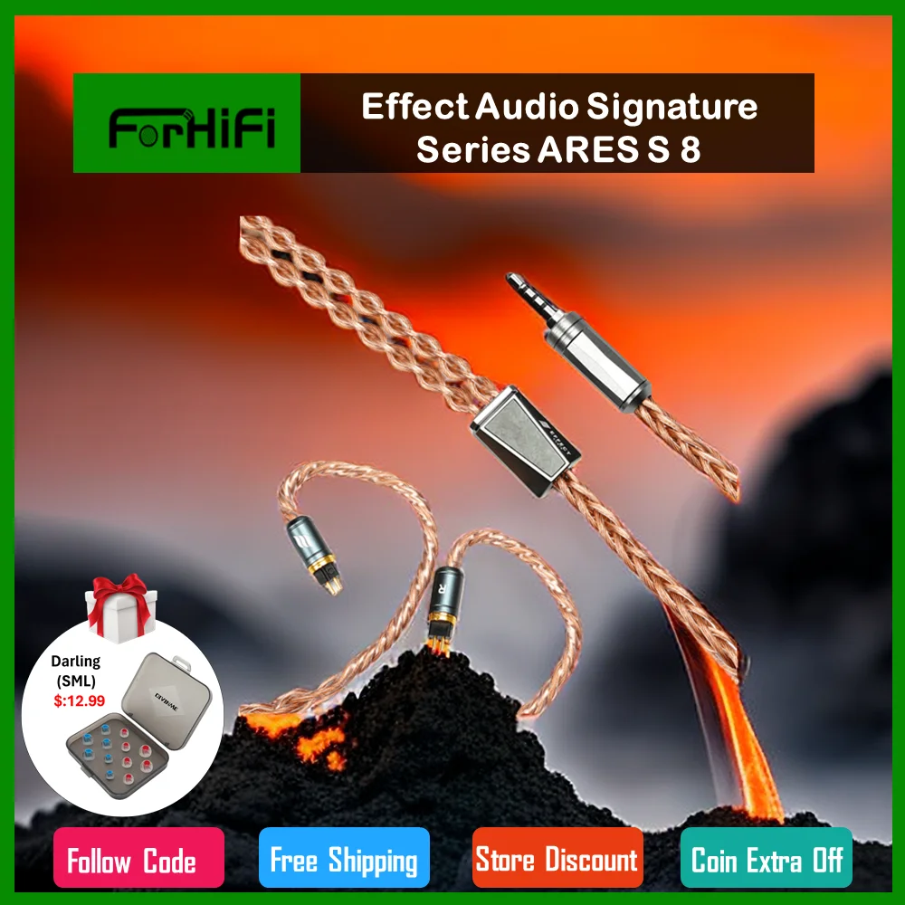 

Effect Audio Signature Series ARES S 8 Wires Earphone Cable 2pin/MMCX ConX Interchangeable Connector IEMs Upgrade Cables Line