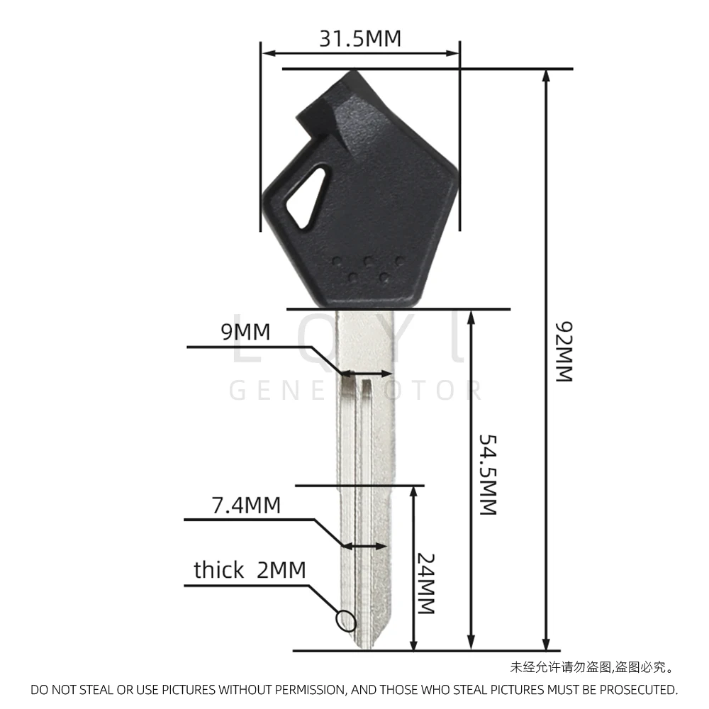 3 قطعة جديد فارغة مفتاح دراجة نارية استبدال مفاتيح غير مقطوعة لسوزوكي Qingqi UU UY 125 ليتل دولفين دراجة نارية مفتاح الجنين