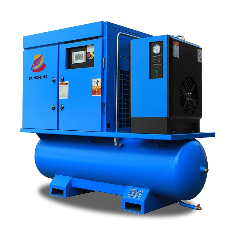 

High Quality Professional All-In-One Industrial Screw Air Compressor With Air Dryer Tank