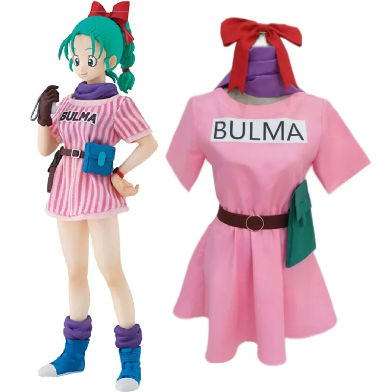 Baju karnaval ฮาโลวีนชุดคอสเพลย์ผู้หญิง Bulma สำหรับผู้หญิงหญิงสาวผู้ใหญ่