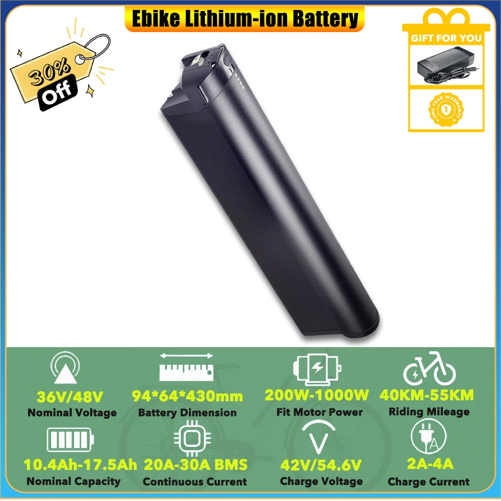 حزمة بطارية ليثيوم أيون بديلة 48 فولت 10.4 أمبير في الساعة 14 أمبير في الساعة 672 وات لـ 500 وات iGO ELITE 3HD خطوة من خلال الدراجة الترفيهية الحضرية #1