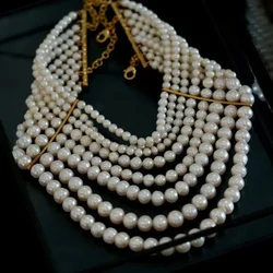 Europe America Designer Multi Layered Luxury Pearl Necklace Women Fine Party Jewelry Trend