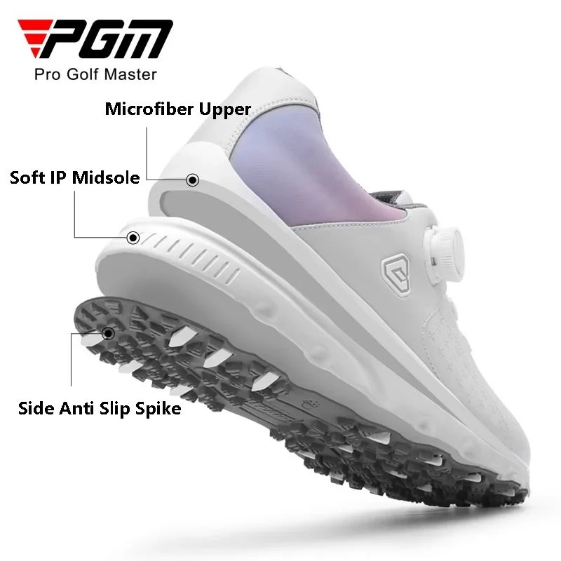 PGM Men Anti Slip Spikes Golf Shoes Male Breathable Rotating Buckle Sneaker Men Waterproof Golf Trainers Athletic Shoes 4 Colors