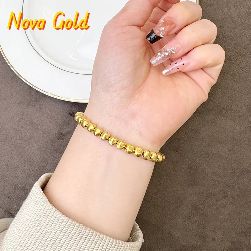 

NovaGlod Luxury 24K 9999 Pure Gold real gold Women's Cat Eye Bracelet