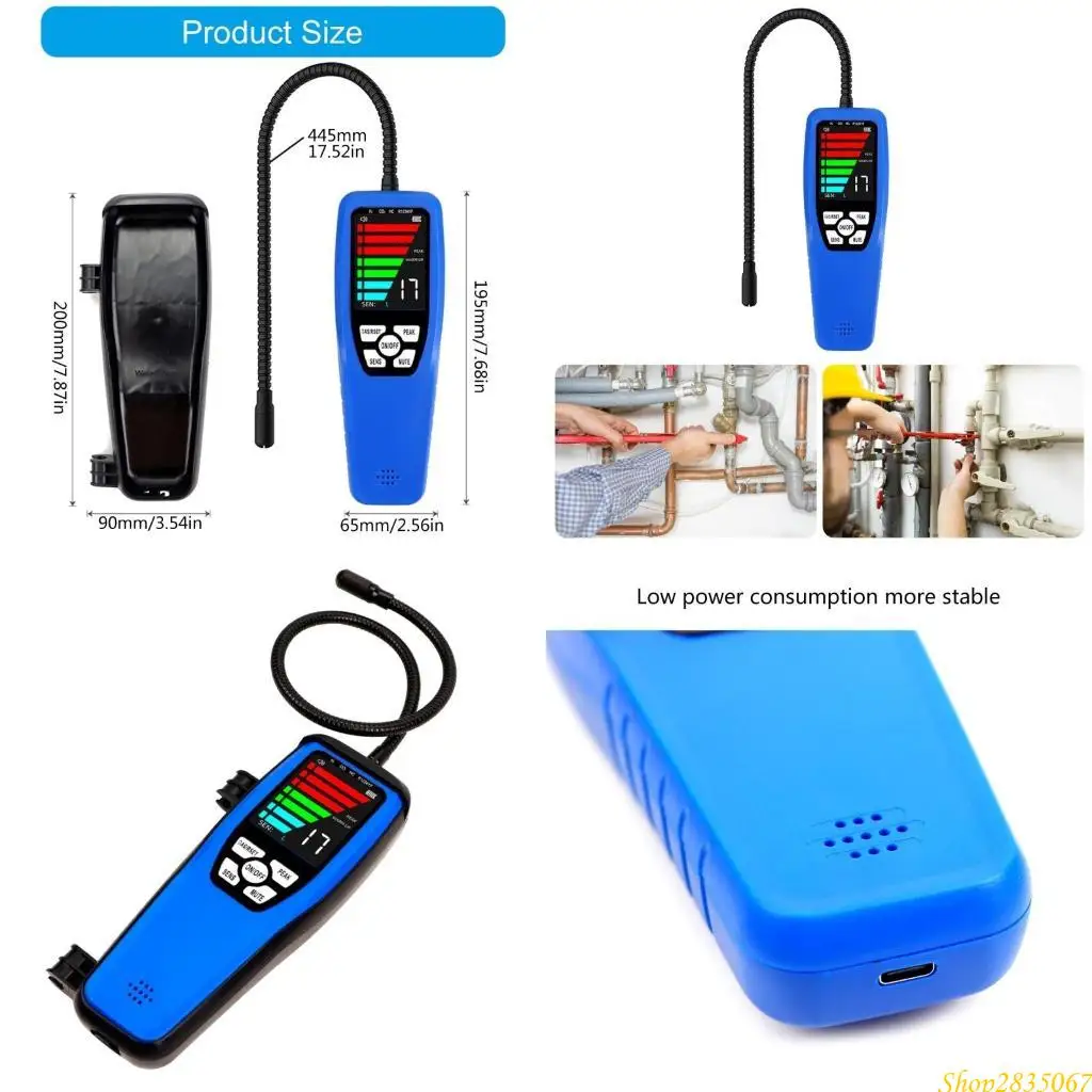

Portable HVAC Refrigerants Leak Detectors Heated Diode Sensors with Fllexible Probes 831F