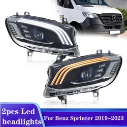 2PCS For Benz Sprinter LED Headlight 2019 2020 2021 2022 2023 Modified Front DRL Signal Lights Automotive Accessories