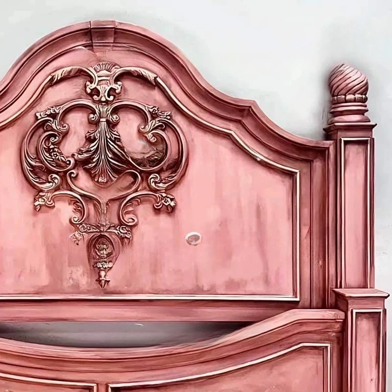 Medieval style carved single bed/wabi-sabi master bedroom double bed