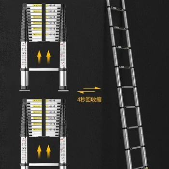 조정 가능한 망원경 산업 알루미늄 사다리 3 미터, 알루미늄 합금 접히는 망원경 사다리 단계 건축 공구 