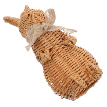 Lifelike Woven Rabbit Ornament Easter Bunny Sculpture for Spring Party Decoration Garden Table Centerpiece Animal Art Design