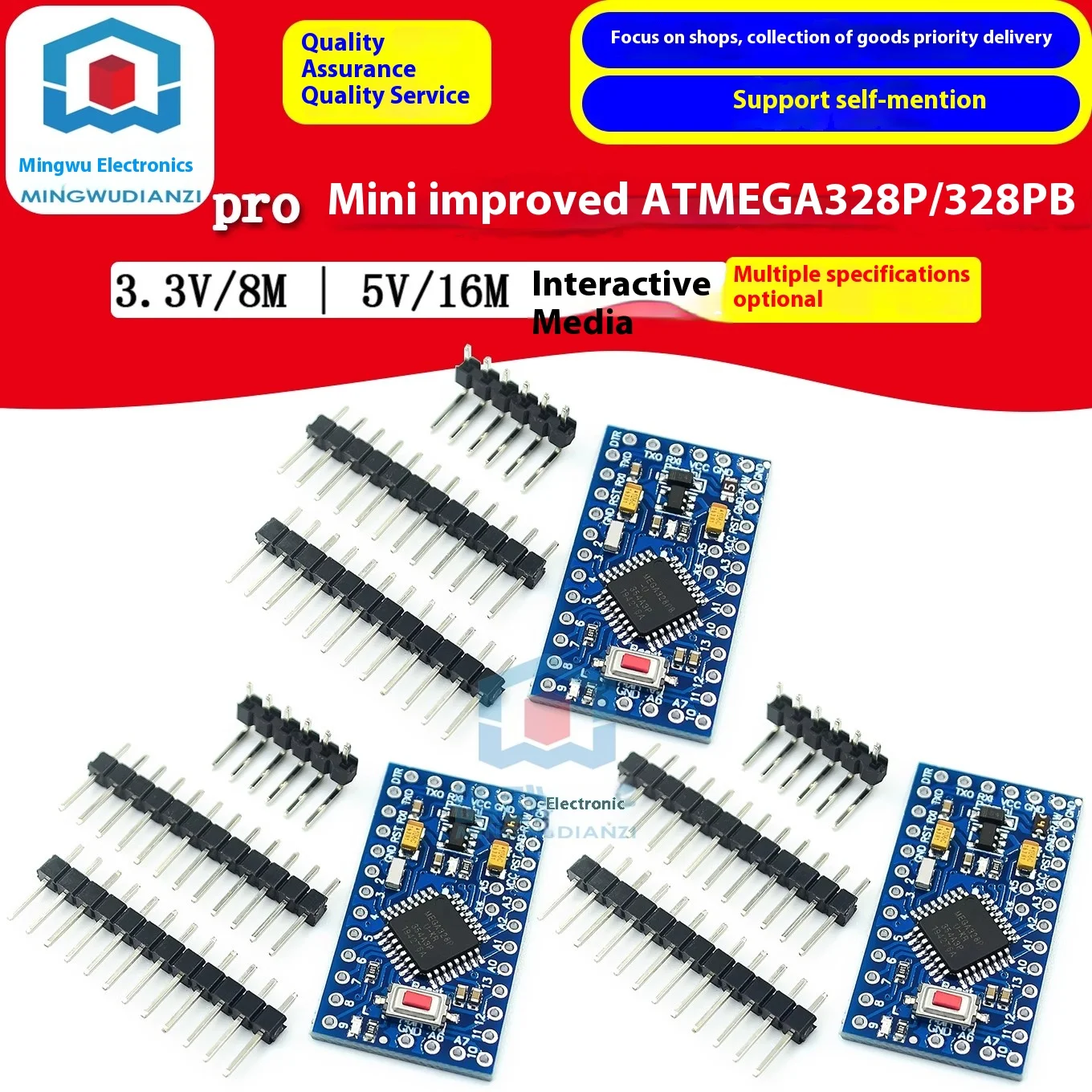 pro mini improved version ATMEGA328P 3.3V/8M | 5V/16M Interactive Media