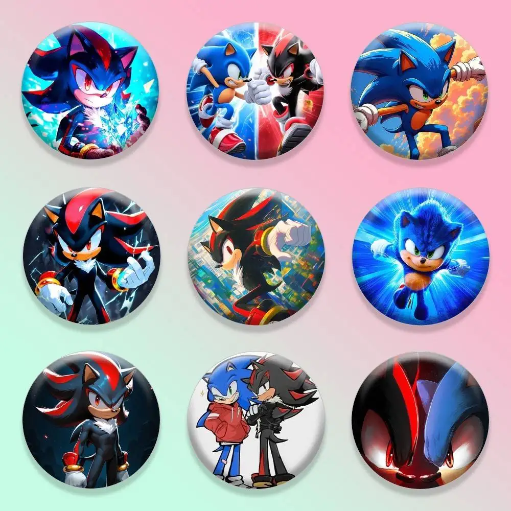 

Cool S-Sonics H-Hedgehog 25mm 32mm 44mm 58mm 75mm Brooches Badges Pins for Accessories