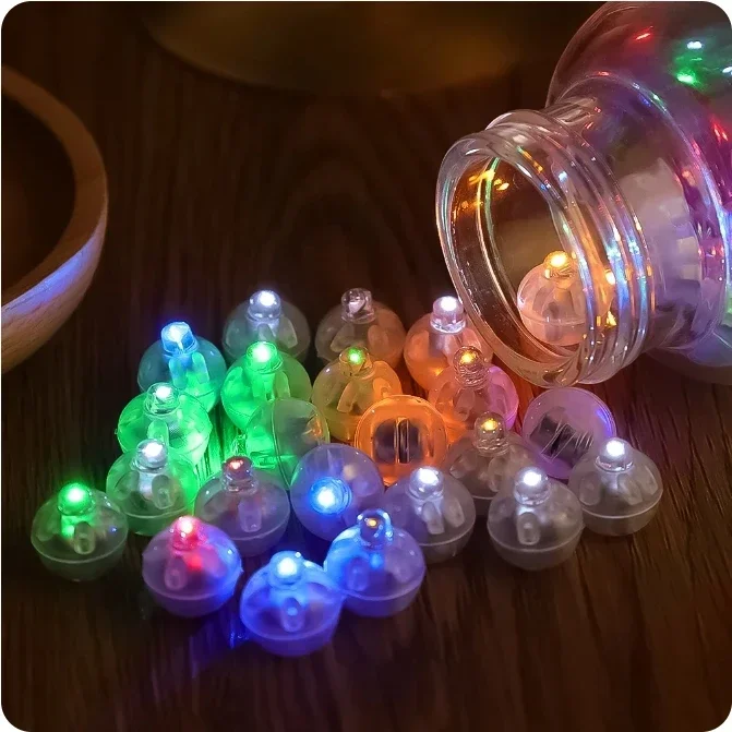 100/10Pcs Mini LED Balloon Light Colorful Flashing Luminous Tumbler Ball Lamp Lantern Light Christmas Wedding Party Decorations