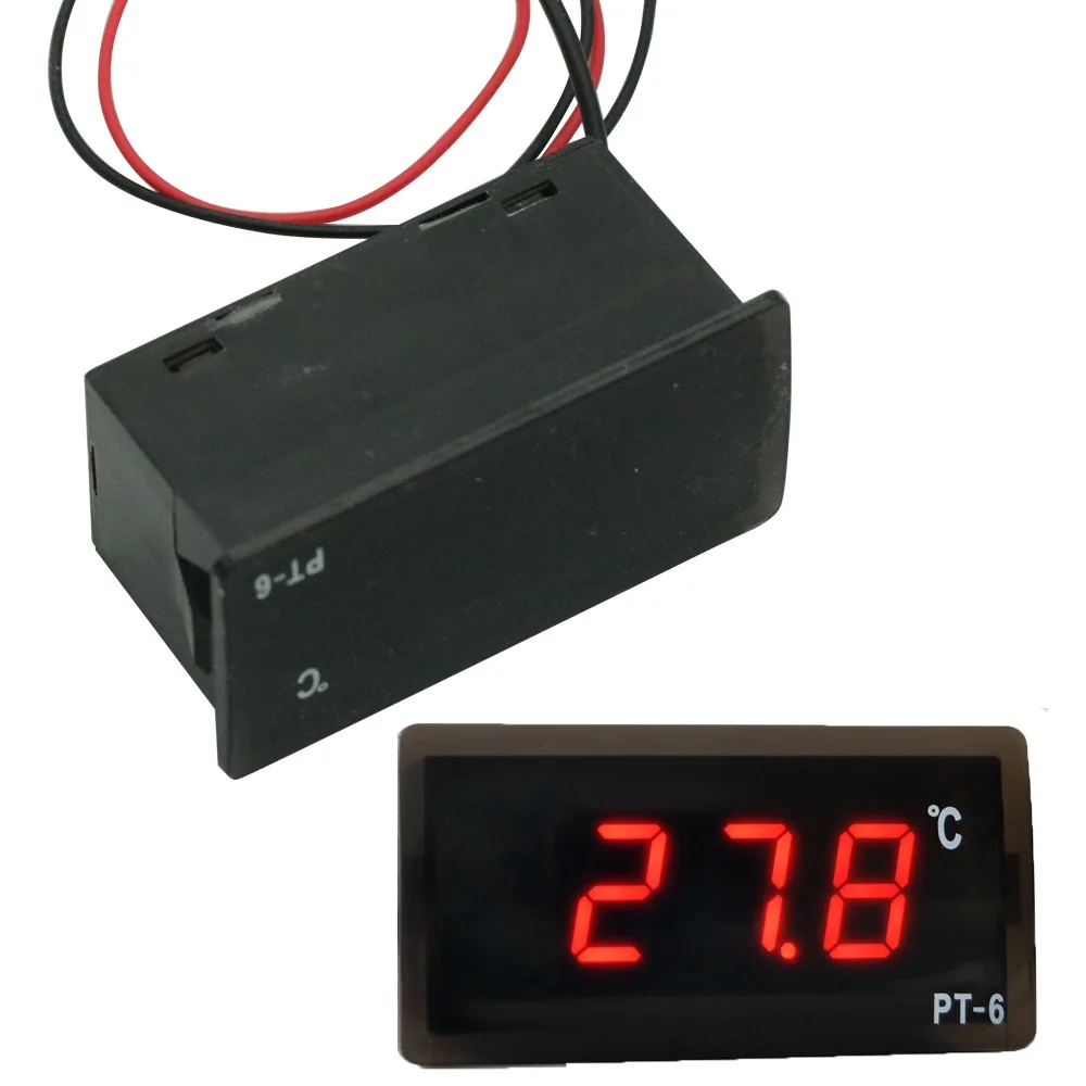 PT-6 AC 220V Digital Car Thermometer Vehicle Temperature Meter Monitor AC Newest Automotive Thermometer With 2M NTC Sensor