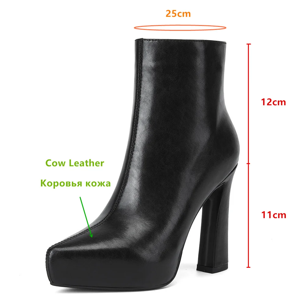 MILI-MIYA Nouvelle Arrivée Moyen Épissage Femmes Vache En Cuir Rinçage Bottes Jolie tu Parker Optique Talons Fermetures À Glissière Solide document À La Main