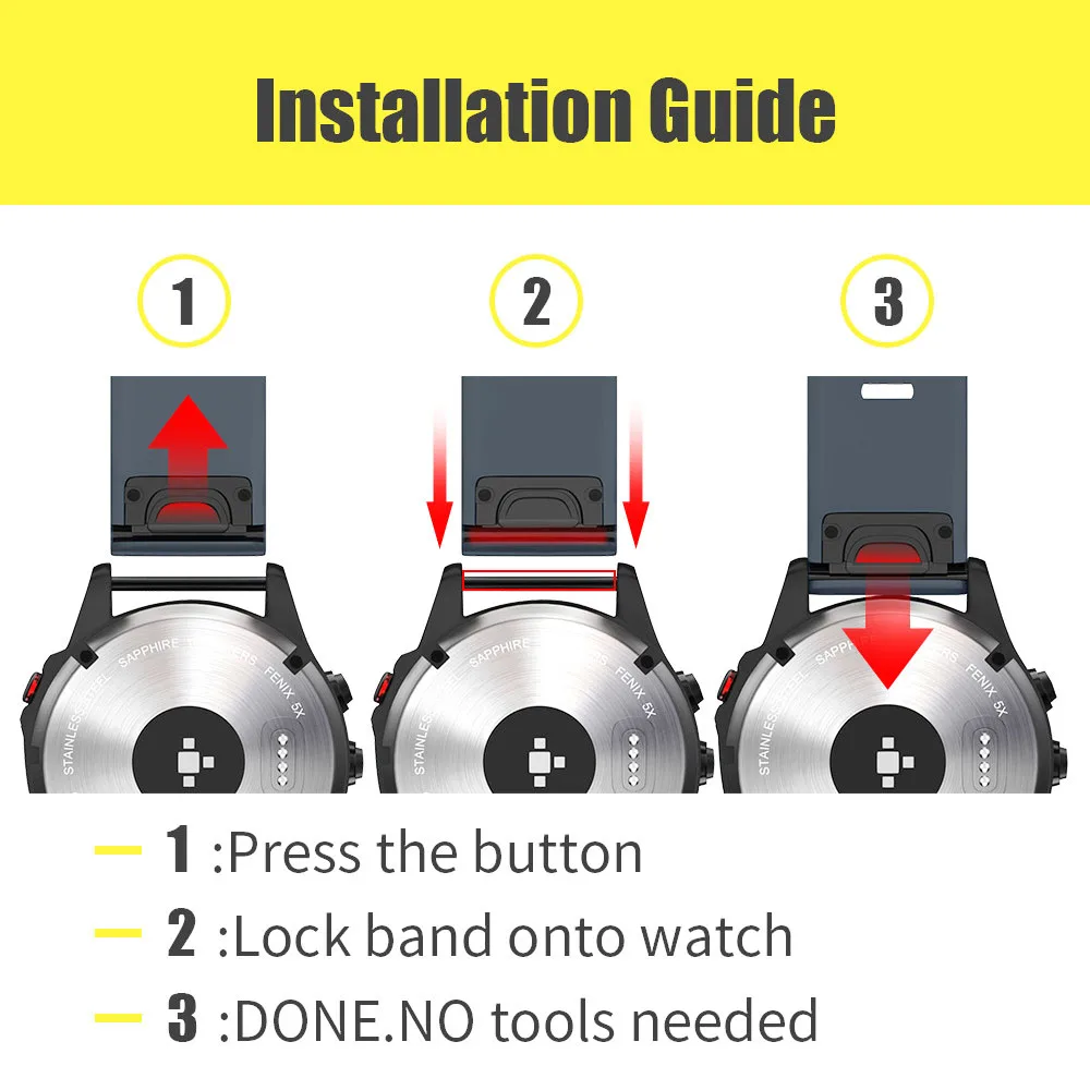 22 26 MM Silicone QuickFit Watchband For Garmin Fenix 7X/7/7S/6X/6/6S Pro/5/5X/5S Epix 2/Instinct Straps Replacement Bracelet