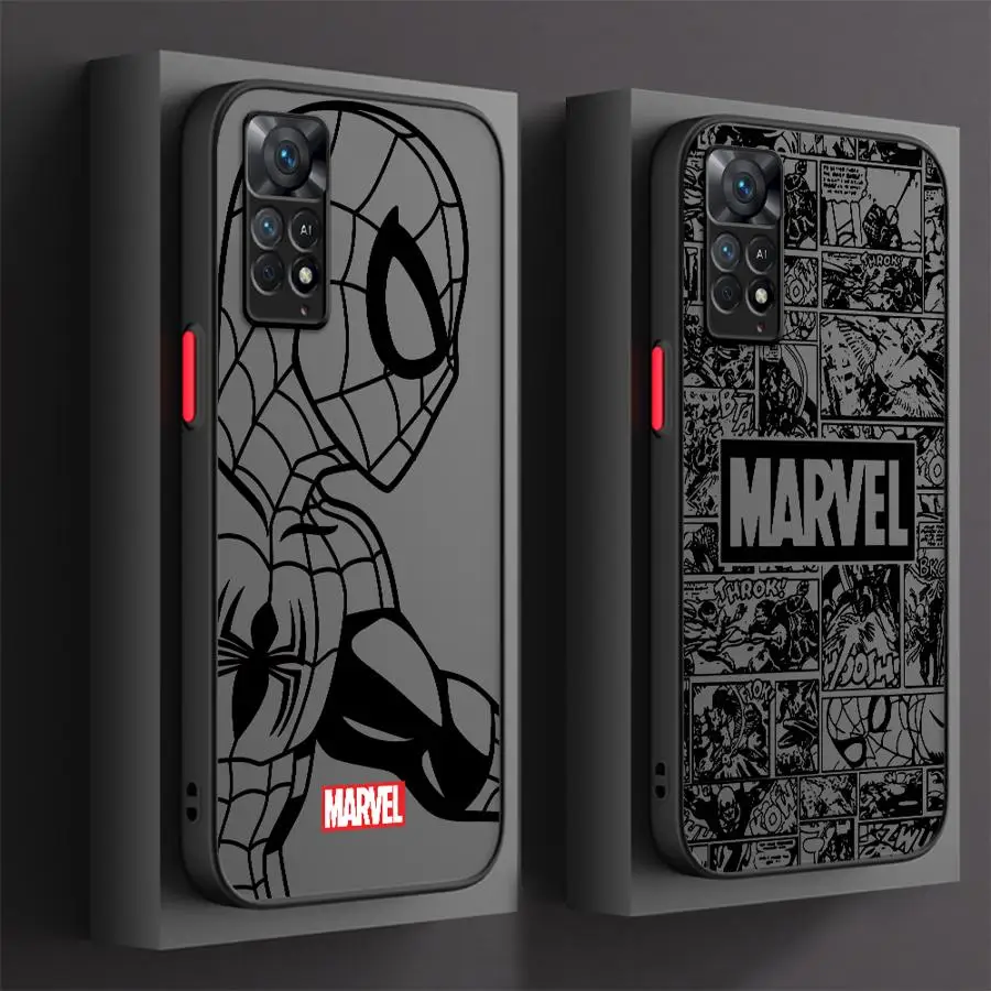 Marvel Spiderman Ironman Phone Case for Redmi Note 11 9 Pro 11S 12S 11T 9S 10 Pro 8T 8 7 10S 12 13 Pro 13 Pro Plus Soft Cover