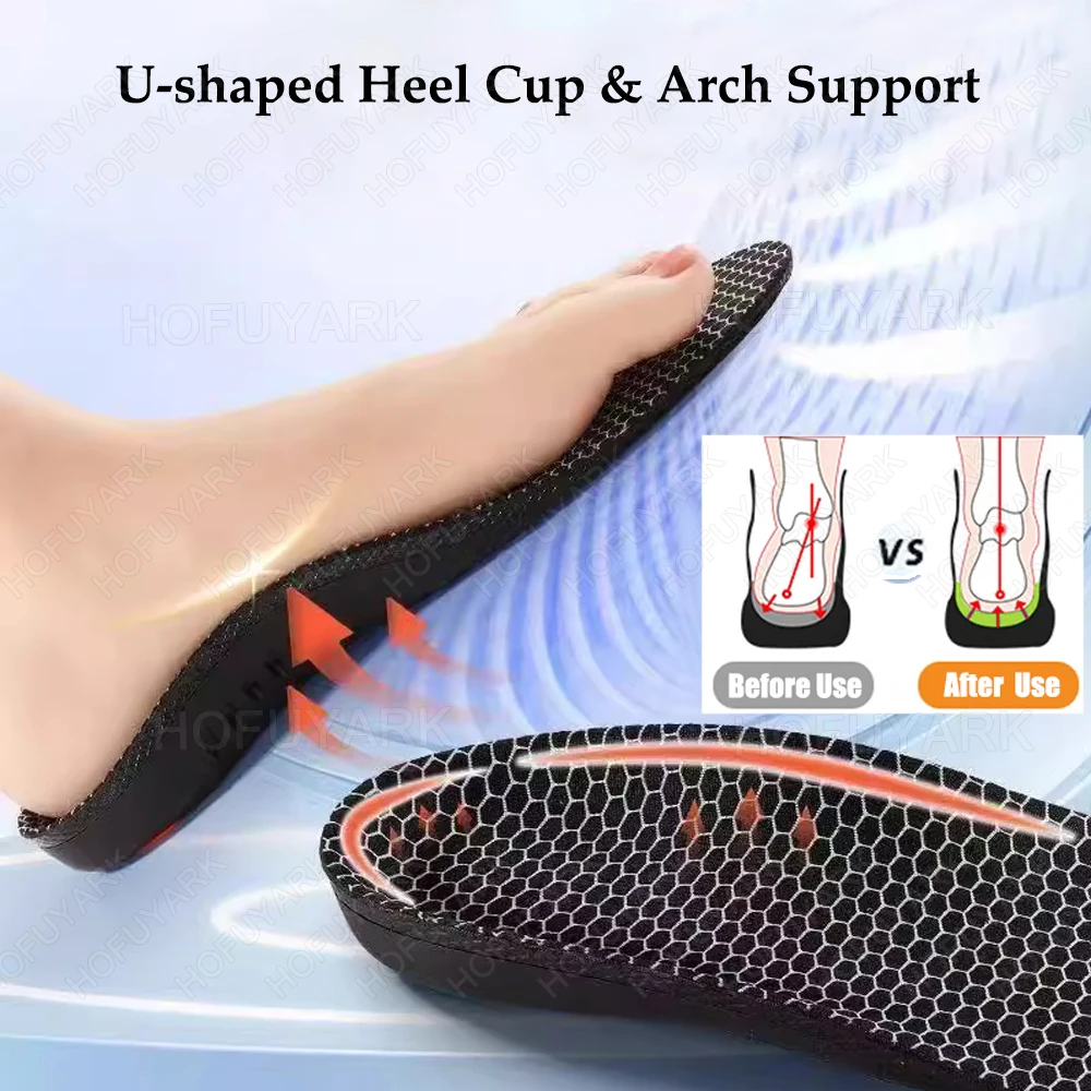 Sport Orthopedic Insoles for Feet Man Woman Planter Fasciitis Flat Foot Arch Support Insoles EVA Foam Shock-absorbing Shoe Pad
