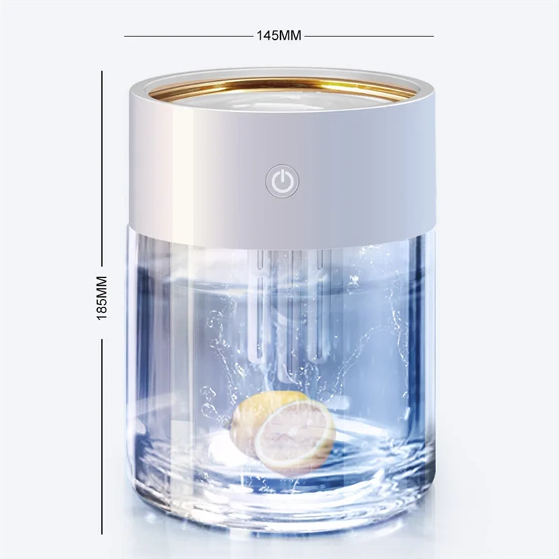 A01M-2L مرطب شفاف ذو سعة كبيرة USB كتم الصوت مع مصباح LED بالموجات فوق الصوتية زيت طبيعي منتشر رائحة