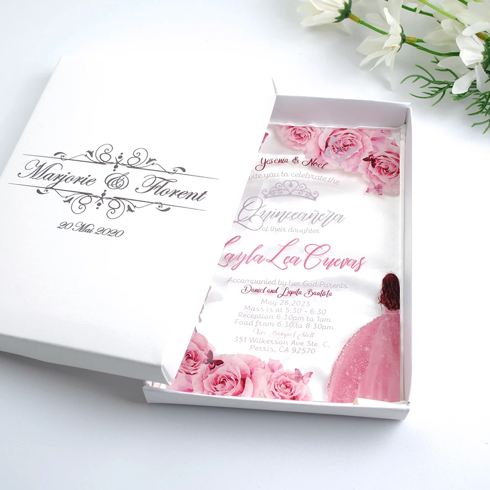 

Customized Transparent Invitation Cards, Wedding Envelopes for Invitations, Holi Day Offers, French Text, Custom Txt Acryl, 10Pc