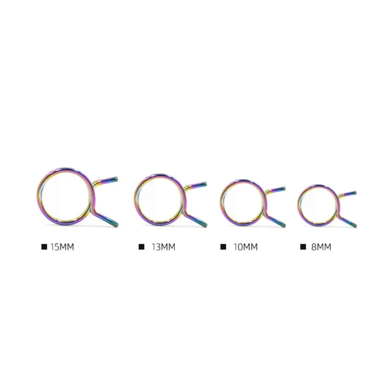 10 Pieces Motorcycle Hose / Oil Pipe Clamp Clip 8mm / 10mm / 13mm / 15mm 4 Sizes Selection