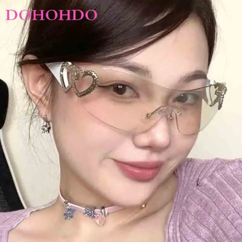 

Oversize Y2K Sunglasses For Men Women Luxury Brand Design Frameless Punk Outdoors Travel Sun Glasses UV400 Oculos De Sol Gafas