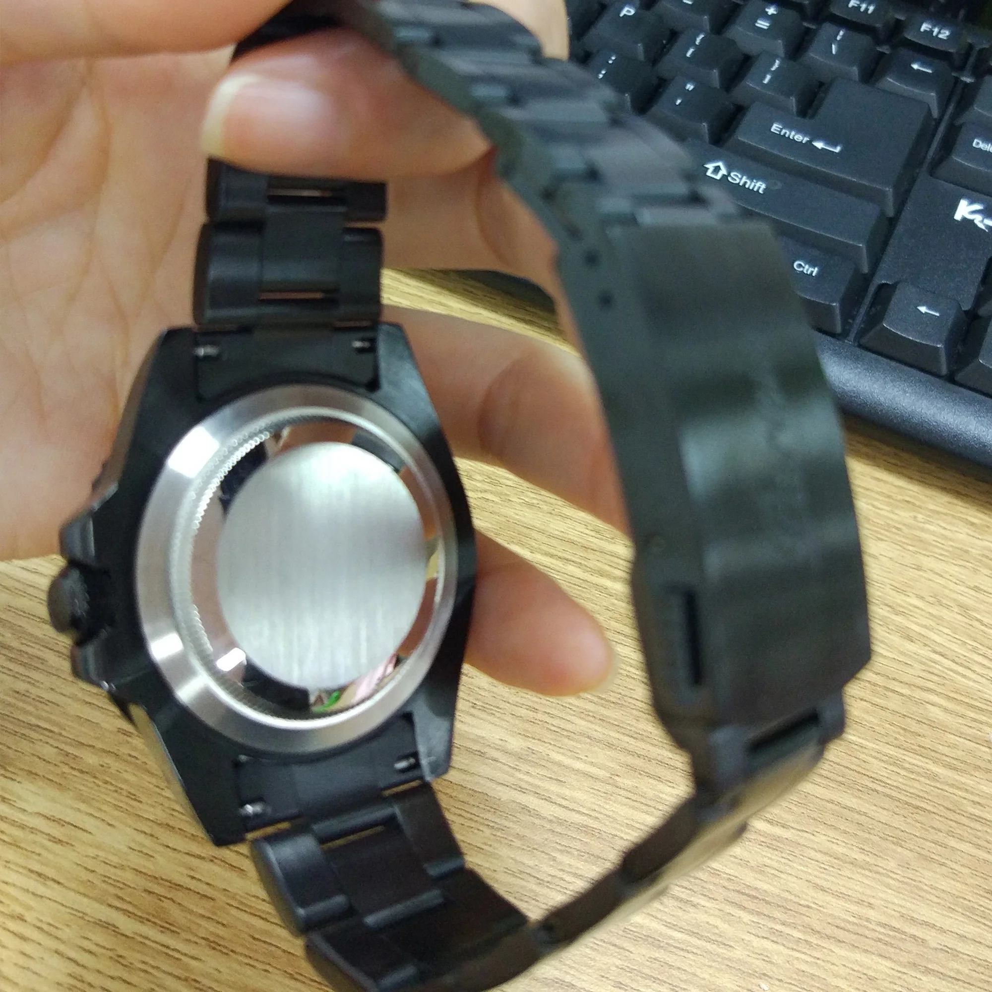 جديد Parnis 40 مللي متر حافظة سوداء أوتوماتيكية ميكانيكية ساعة رجالية الياقوت كريستال ميوتا 8215 الرجال مقاوم للماء ساعات المعصم reloj hombre #2