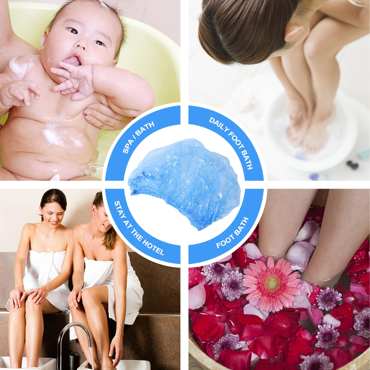 50PCS Sacchetti per pediluvio usa e getta Forma di striscia Copertura per pediluvio Custodia per pediluvio ispessita Pratica forniture per pedicure per il salone di casa