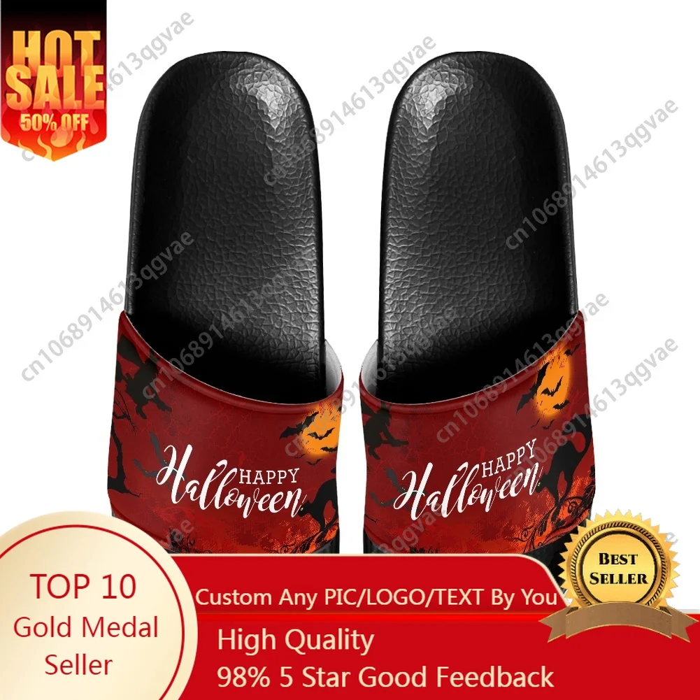 

2025 Halloween Horror Carnival Slippers Home Water Shoes Men Women Teenagers Beach Pool Sandals Custom Summer Slipper