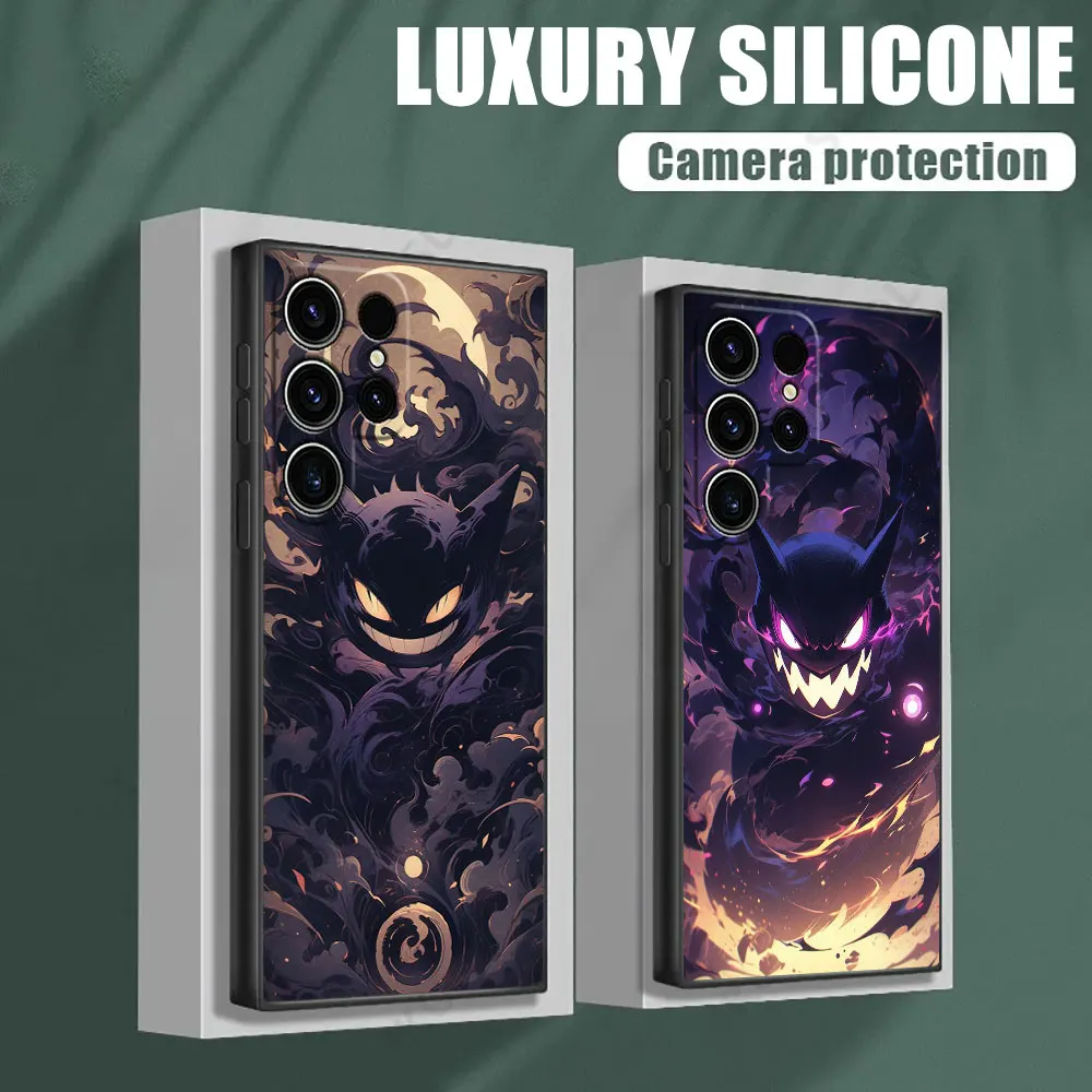 

GENGAR Pokemons Anime Soft S25 Case For Samsung Galaxy S24 S23 S20 S21 FE S22 S25 Ultra 5G S10 Plus Note 10 20 Black Phone Cover