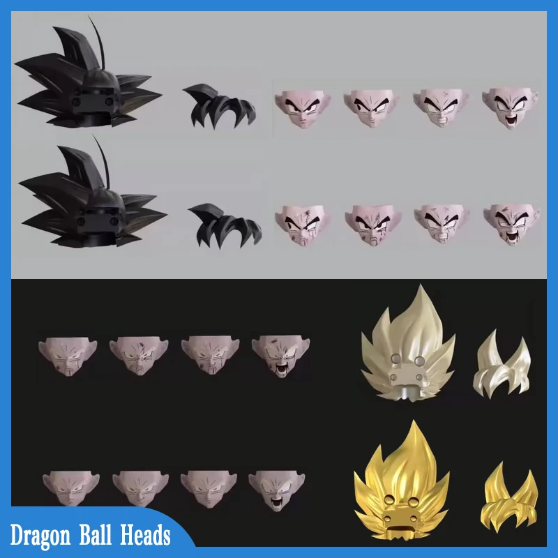 

Dragon Ball Z SHF SSJ Super Saiyan Son Goku Vegeta Heads Accessories Kit Anime Action Figure Collection model Customized Toys