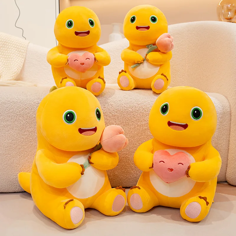 

35/45 молочный дракон держит сердце тюльпан плюшевые игрушки Kawaii мягкие куклы NaiLong для девочек и мальчиков подарок на день рождения, Рождество