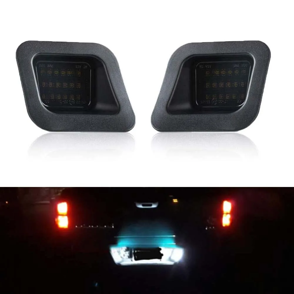 

2pc LED License Plate Light Lamp Assembly Replacement For 2003-2018 Dodge RAM 1500 2500 3500 Pickup Truck 6000K White LED Lights