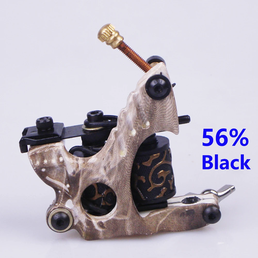 56% Black Original Cast Iron Tattoo Machine Dollar Design Tattoo Guns 10 Wrap Coils Handmade Machine For Shader Liner