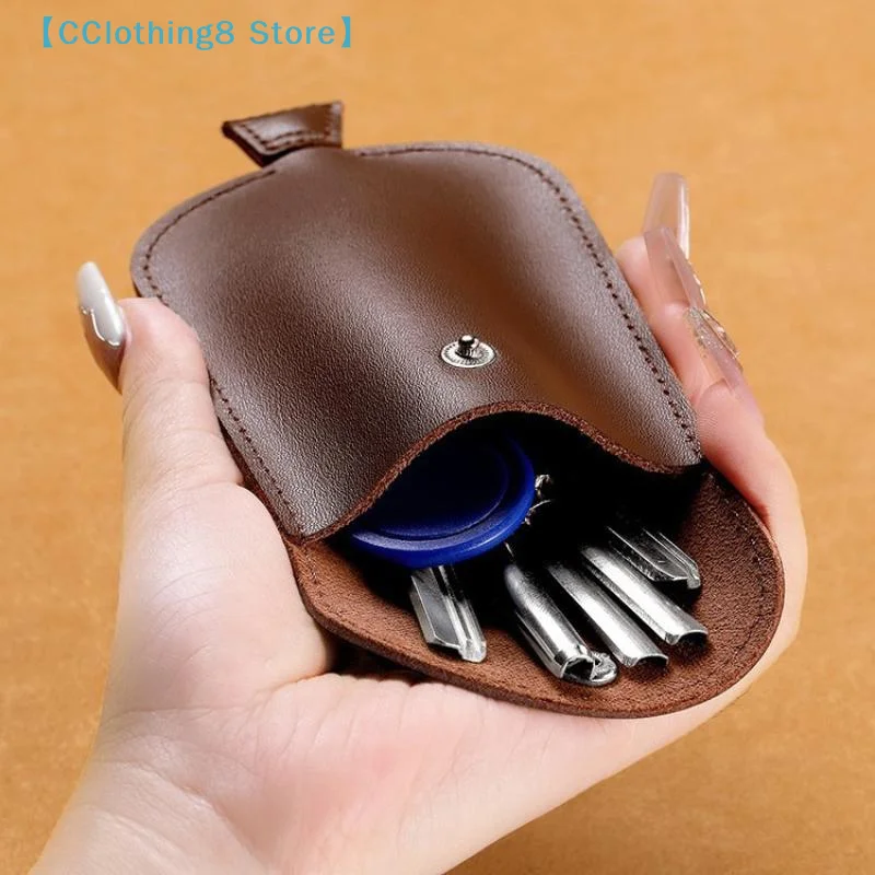 Retro Pull Out Key Holder PU Leather Key Case Portable Keychain Pouch Multi-Functional Mini Coin Purse For Men Women【AliS8】 view 3