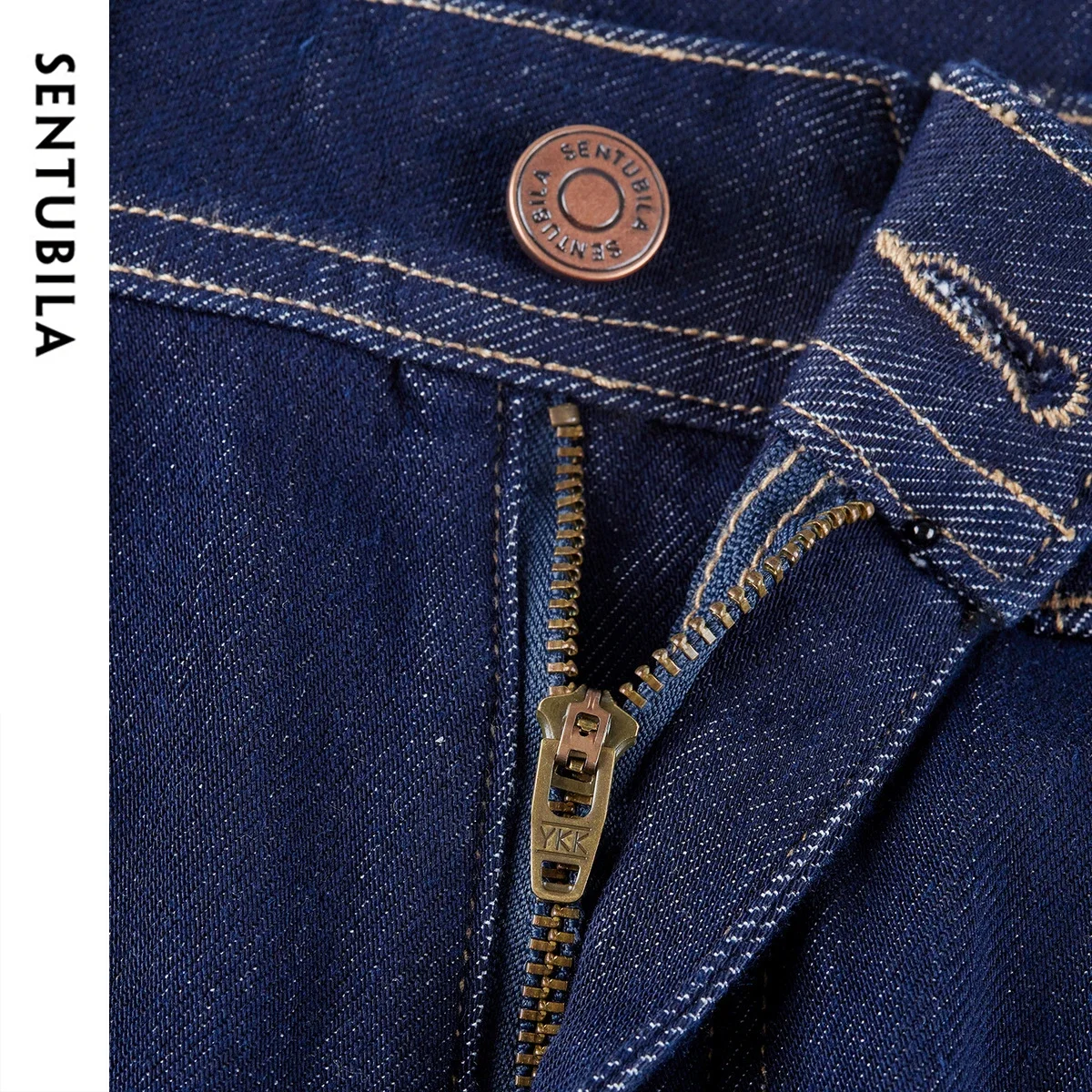 SENTUBILA Bootcut جينز نسائي لخريف 2025 جديد ناعم غير رسمي فضفاض مناسب للتنحيف عالي الخصر بنطلون نسائي موضة W53NE2046