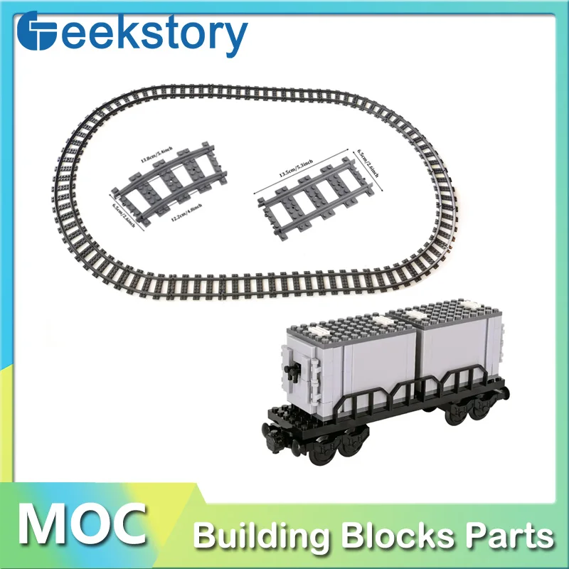 City Train Track Series Moc Building Blocks Creative Train Carriages Technology Bricks DIY Accessories Model Toys